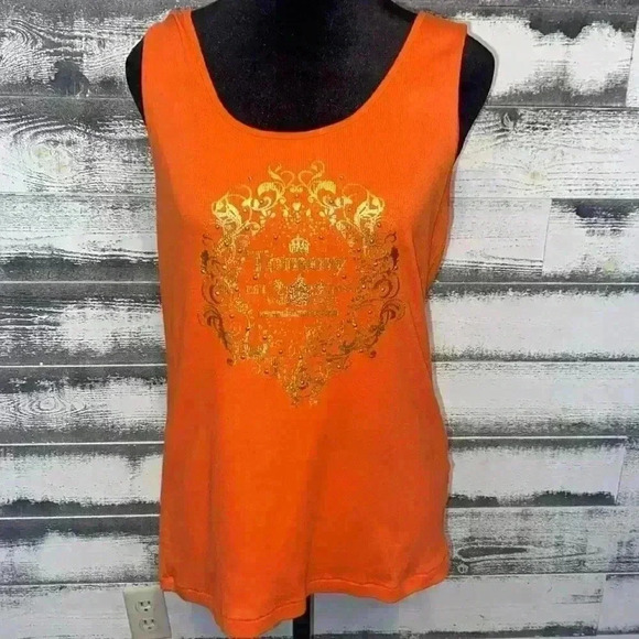 Tommy Hilfiger Orange with Gold Lettering Tank size XL - Picture 1 of 5